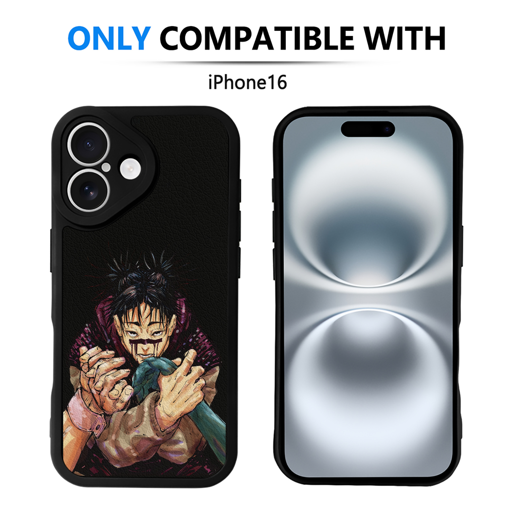（画像用） 呪術廻戦 Jujutsu Kaisen 【iPhone 16シリーズ対応】シリコンスマホケース（レザー調） 材質：シリコン